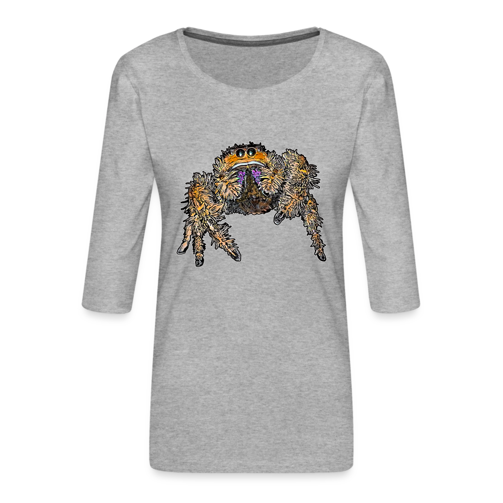 Frauen 3/4-Arm Shirt Phidippus regius Everglades female - Grau meliert