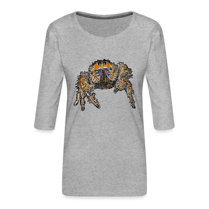 Frauen 3/4-Arm Shirt Phidippus regius Everglades female - Grau meliert