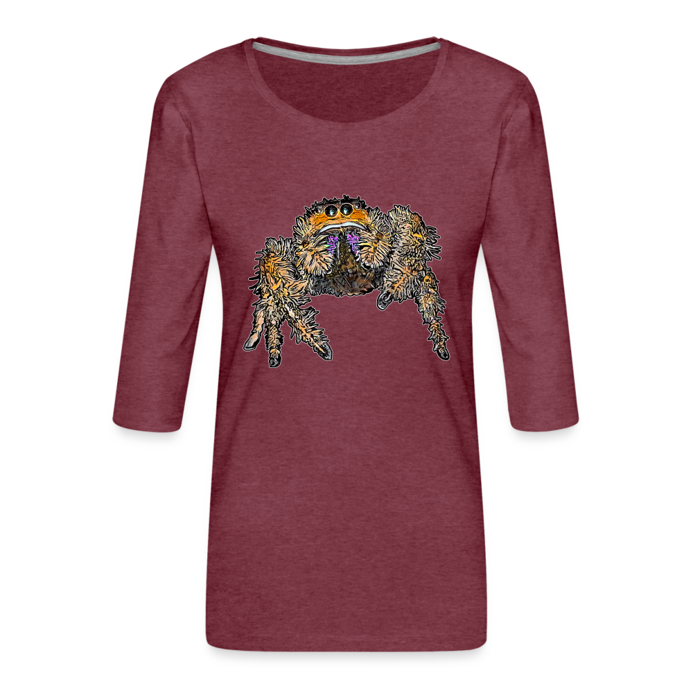 Frauen 3/4-Arm Shirt Phidippus regius Everglades female - Bordeauxrot meliert