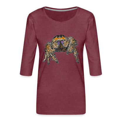 Frauen 3/4-Arm Shirt Phidippus regius Everglades female - Bordeauxrot meliert