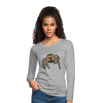 Frauen Longsleeve Phidippus regius Everglades female - Grau meliert