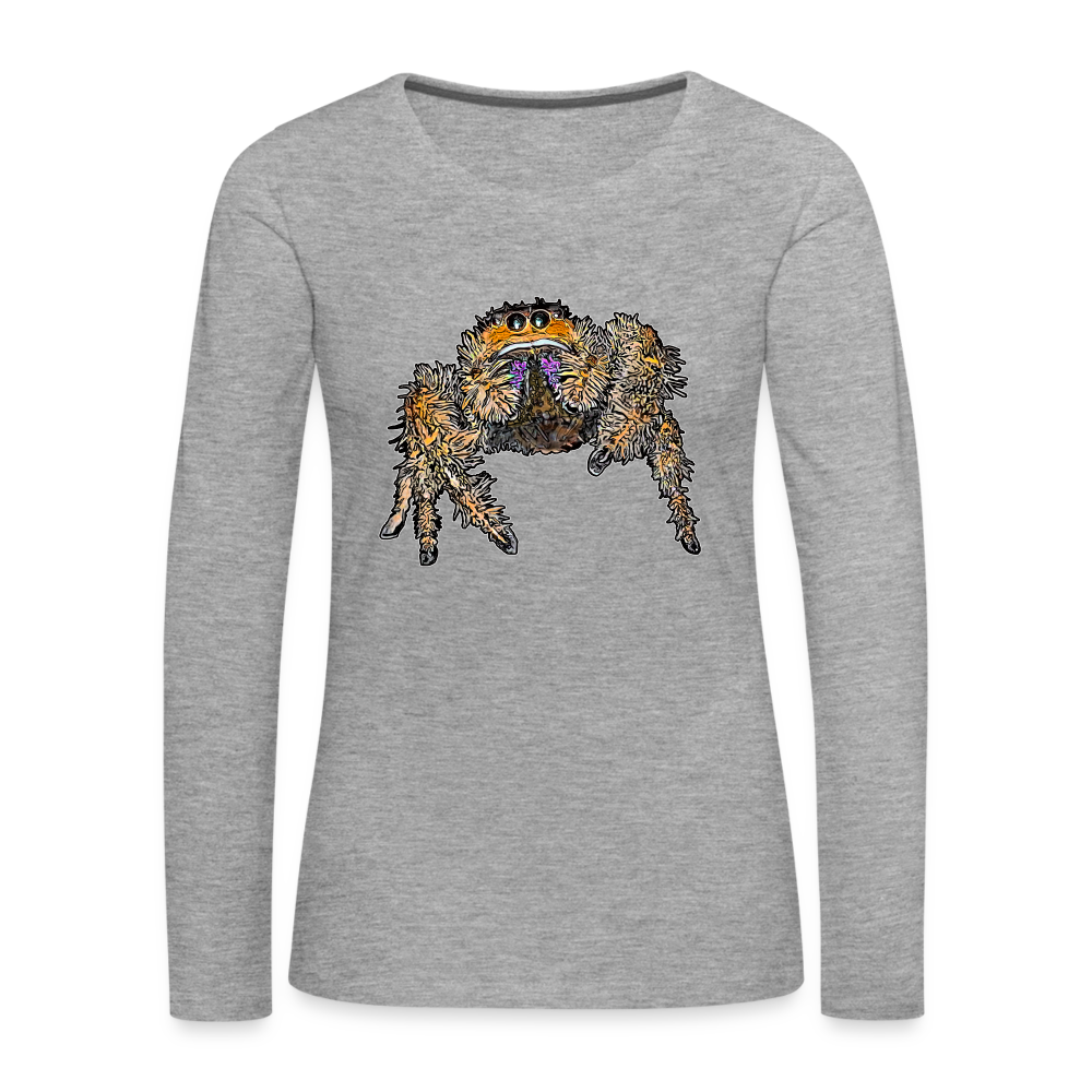 Frauen Longsleeve Phidippus regius Everglades female - Grau meliert