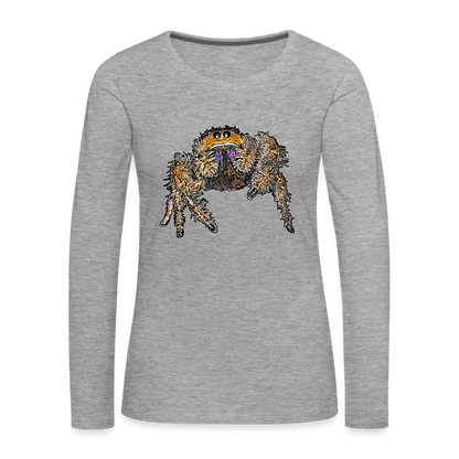 Frauen Longsleeve Phidippus regius Everglades female - Grau meliert
