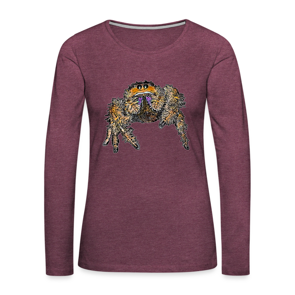Frauen Longsleeve Phidippus regius Everglades female - Bordeauxrot meliert