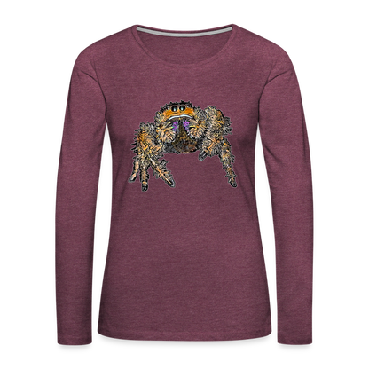 Frauen Longsleeve Phidippus regius Everglades female - Bordeauxrot meliert