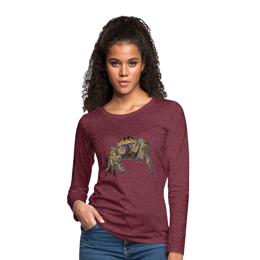 Frauen Longsleeve Phidippus regius Everglades female - Bordeauxrot meliert