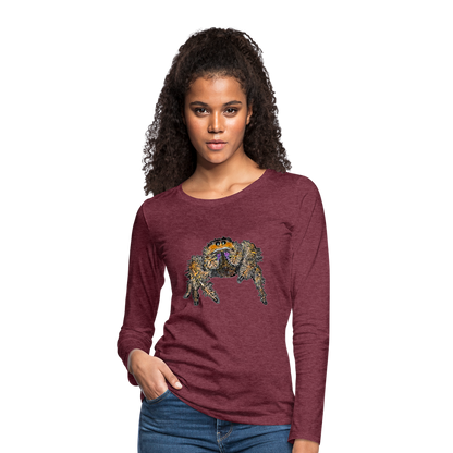 Frauen Longsleeve Phidippus regius Everglades female - Bordeauxrot meliert