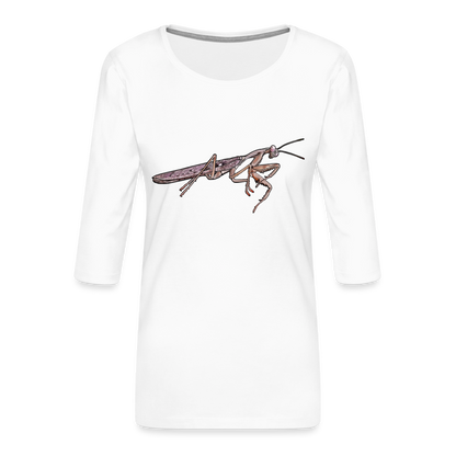 Frauen 3/4-Arm Shirt Rhombodera kirbyi male - weiß