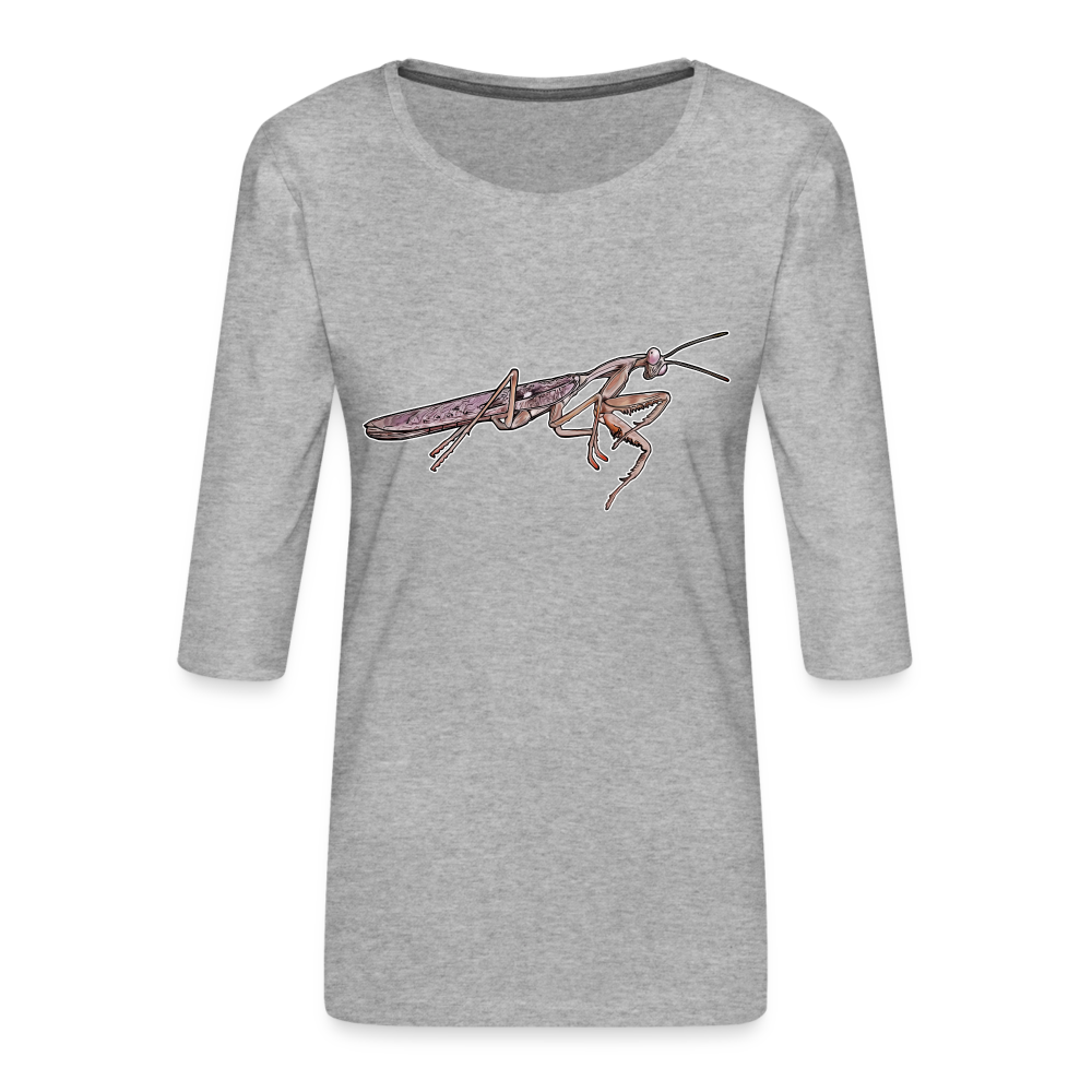 Frauen 3/4-Arm Shirt Rhombodera kirbyi male - Grau meliert