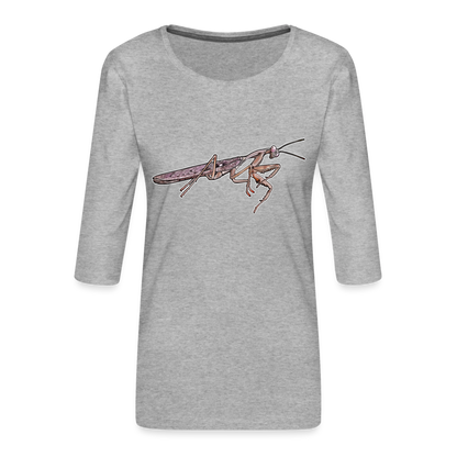 Frauen 3/4-Arm Shirt Rhombodera kirbyi male - Grau meliert