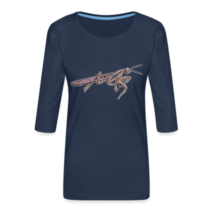 Frauen 3/4-Arm Shirt Rhombodera kirbyi male - Navy