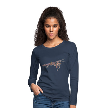 Frauen Longsleeve Rhombodera kirbyi male - Navy