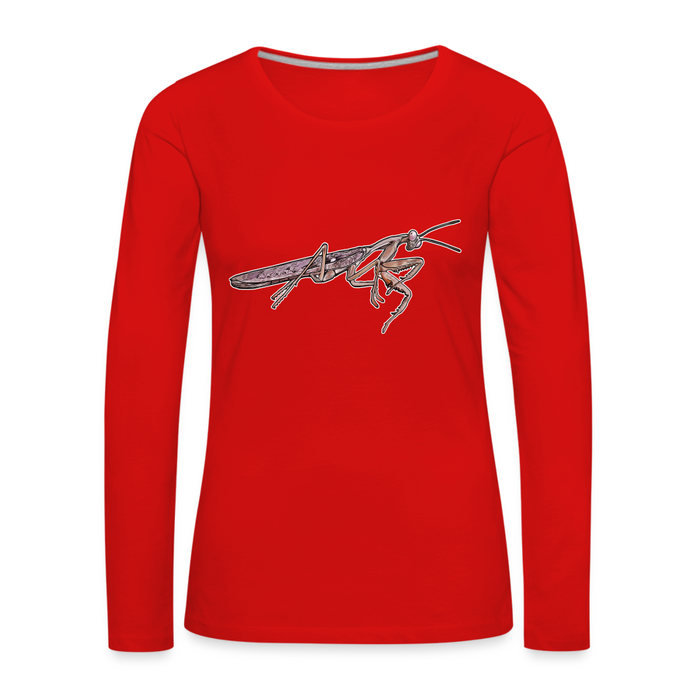 Frauen Longsleeve Rhombodera kirbyi male - Rot