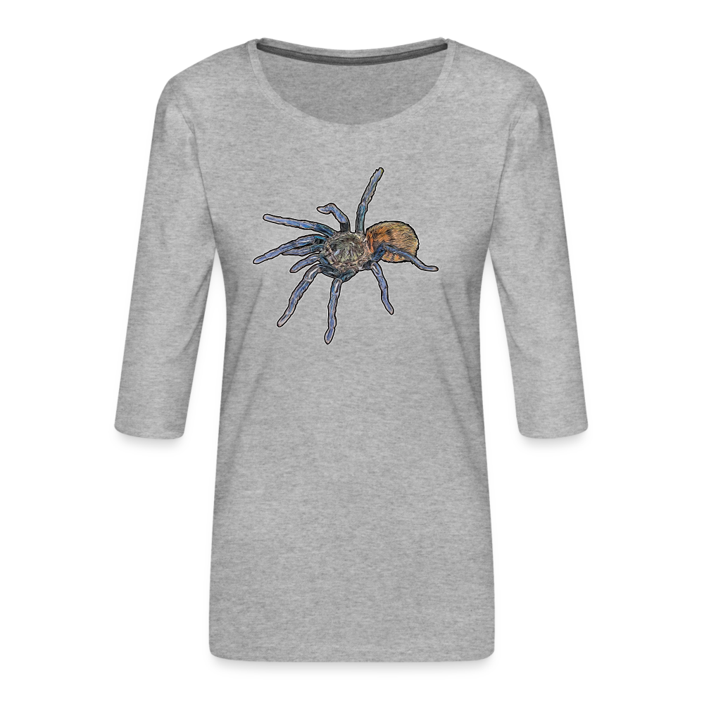 Frauen 3/4-Arm Shirt Chromatopelma cyaneopubescens - Grau meliert