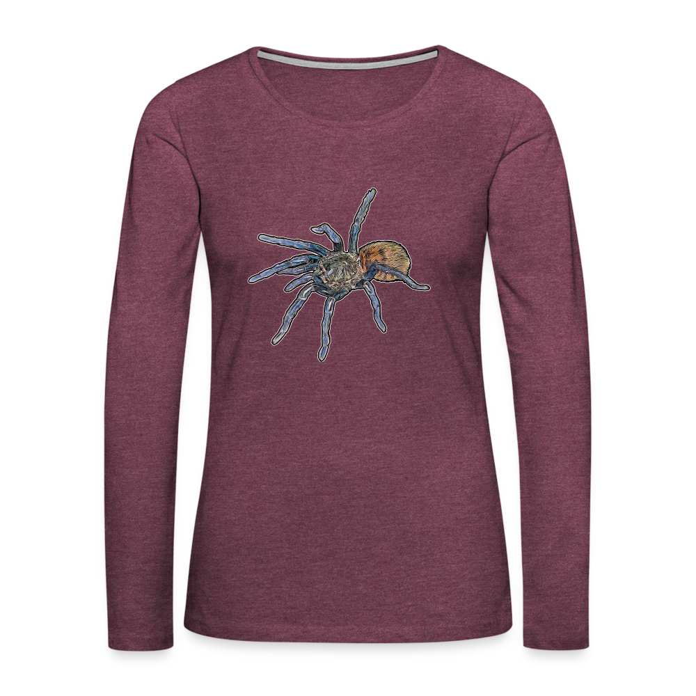 Frauen Longsleeve Chromatopelma cyaneopubescens - Bordeauxrot meliert