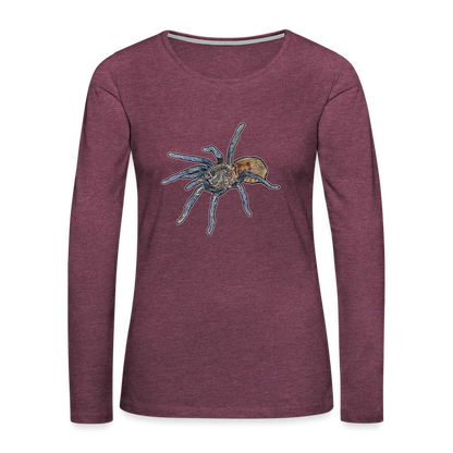 Frauen Longsleeve Chromatopelma cyaneopubescens - Bordeauxrot meliert