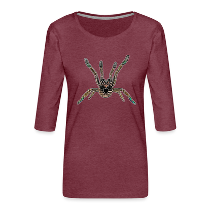 Frauen 3/4-Arm Shirt Pterinochilus murinus tcf - Bordeauxrot meliert