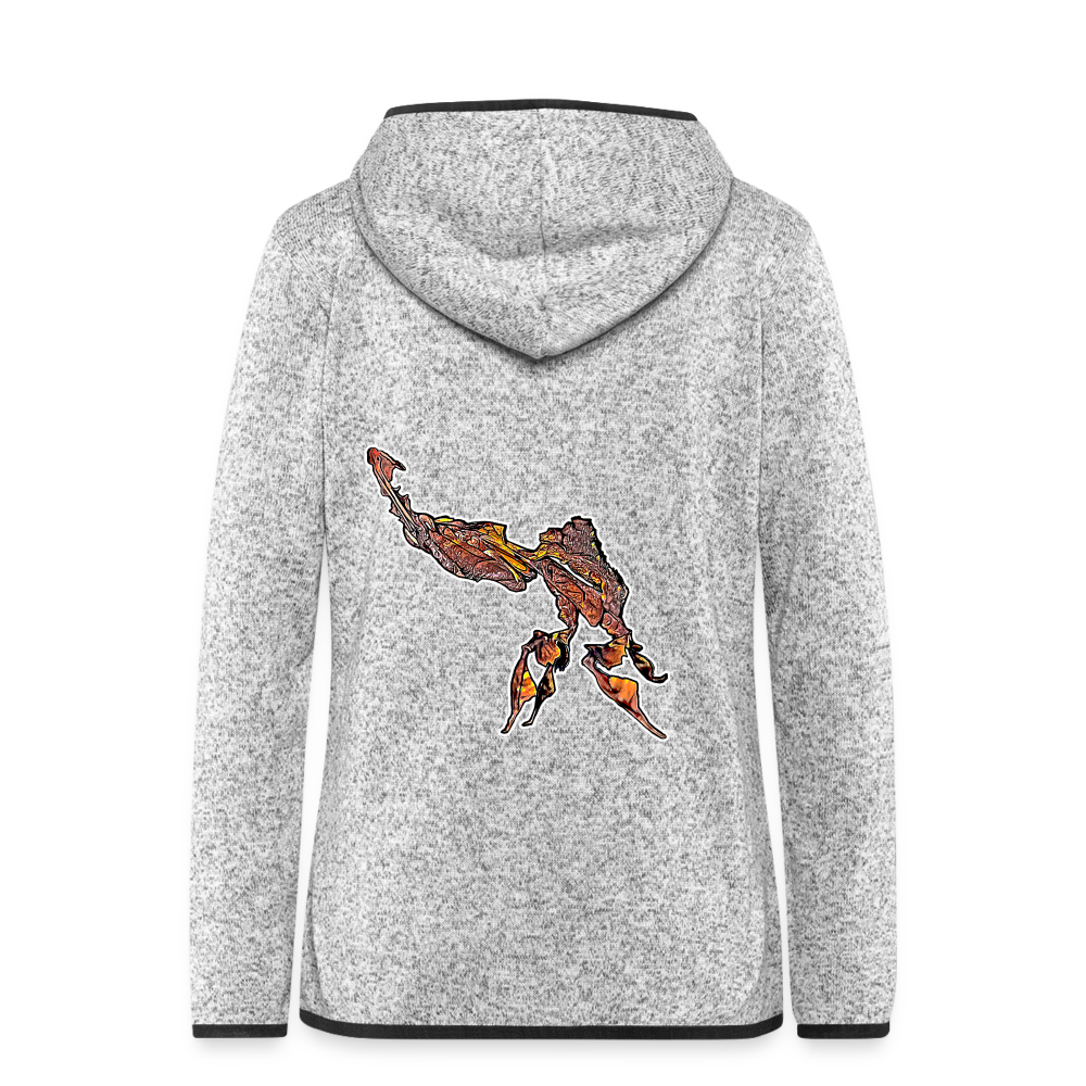 Frauen Kapuzen-Fleecejacke Phyllocrania paradoxa male - Hellgrau meliert