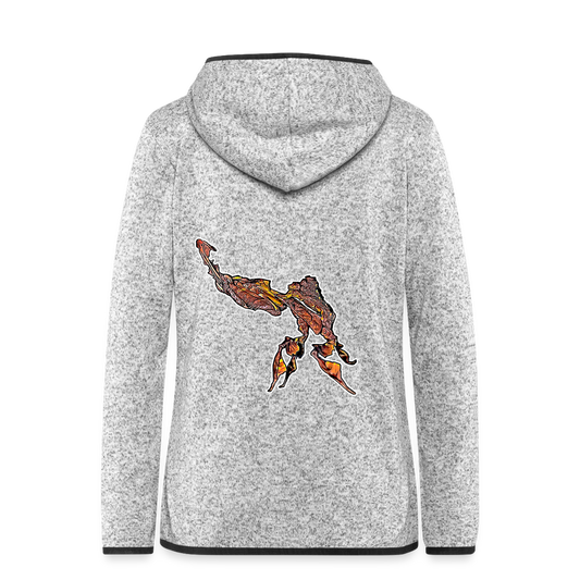 Frauen Kapuzen-Fleecejacke Phyllocrania paradoxa male - Hellgrau meliert