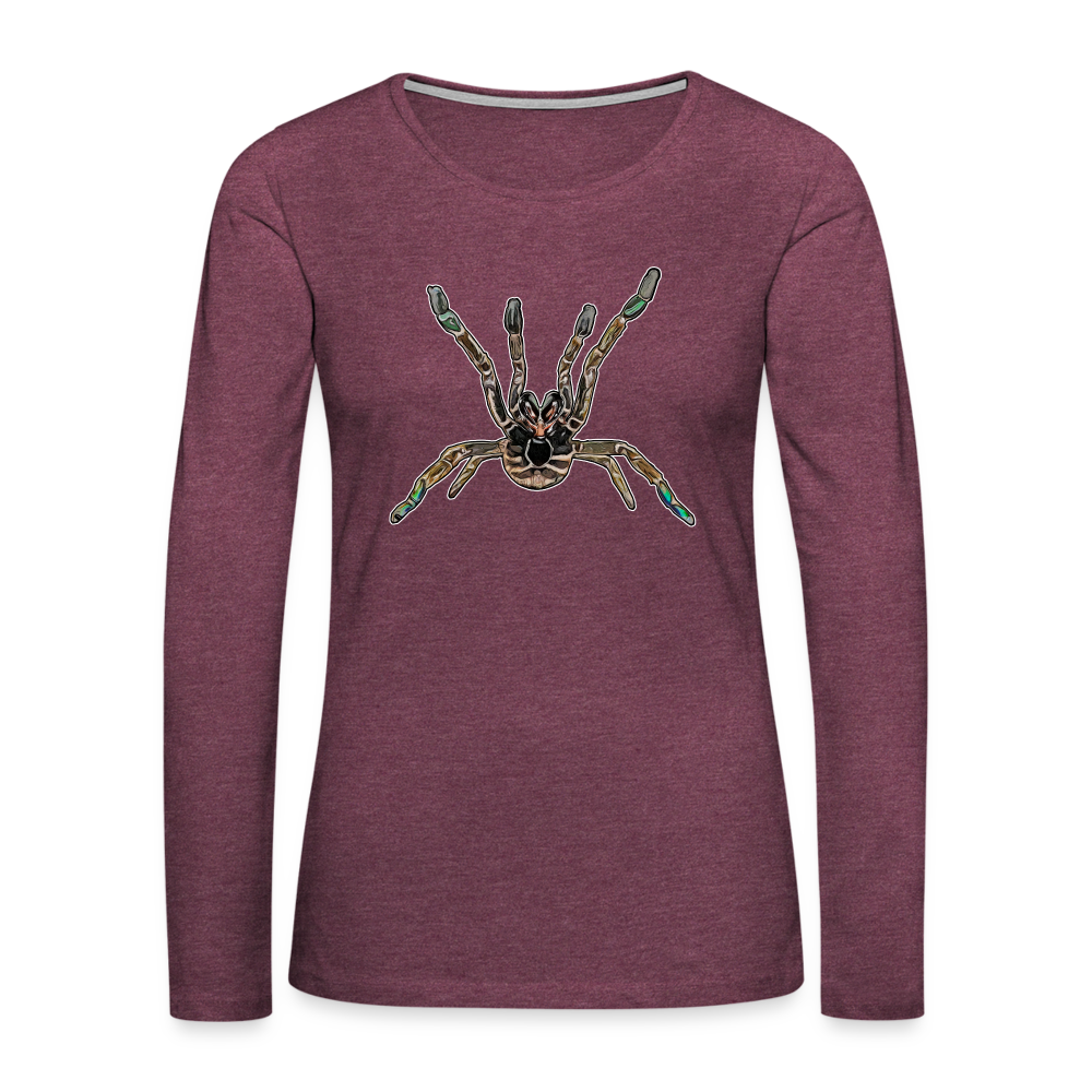 Frauen Longsleeve Pterinochilus murinus tcf - Bordeauxrot meliert