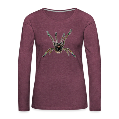 Frauen Longsleeve Pterinochilus murinus tcf - Bordeauxrot meliert