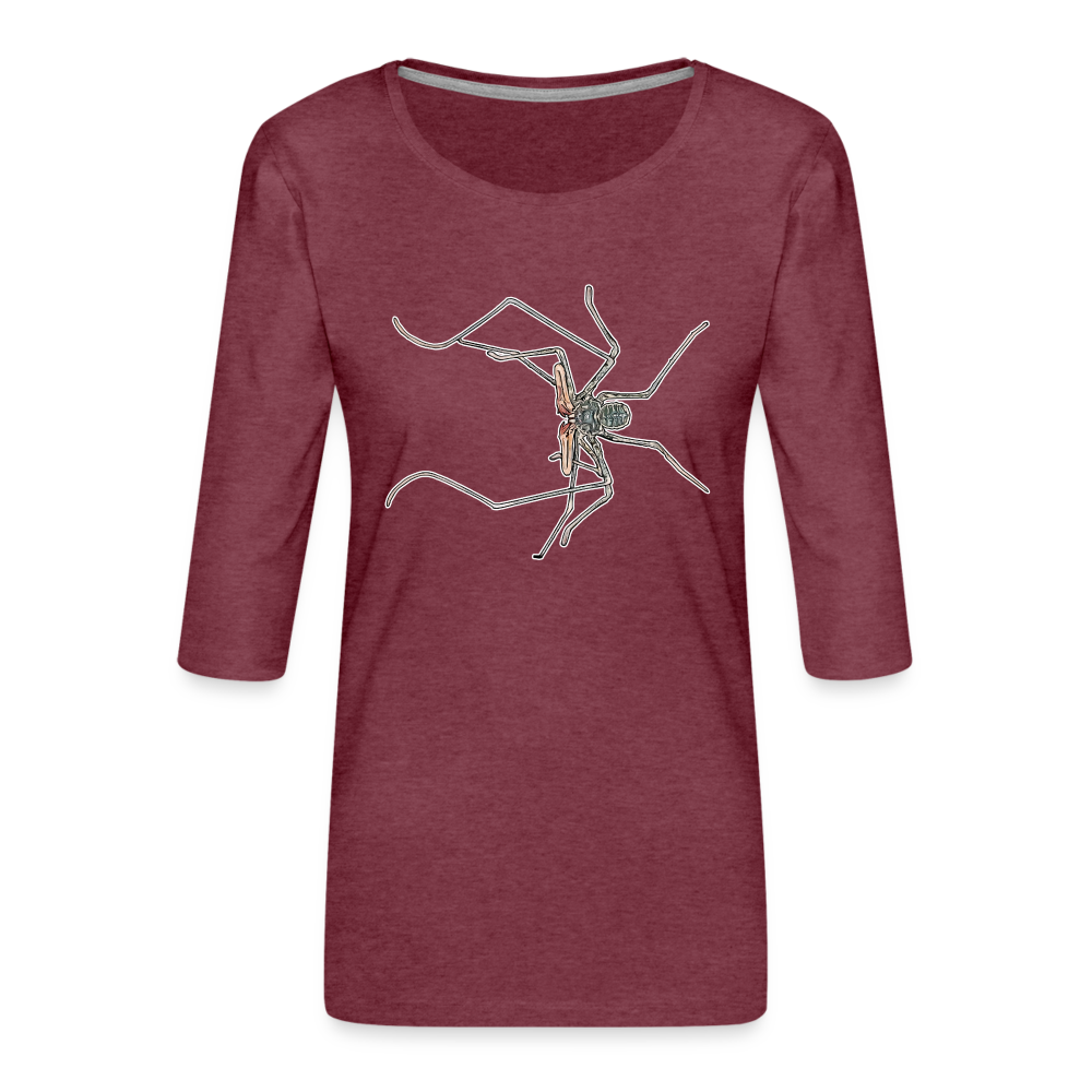 Frauen 3/4-Arm Shirt Euphrynichus bacillifer - Bordeauxrot meliert