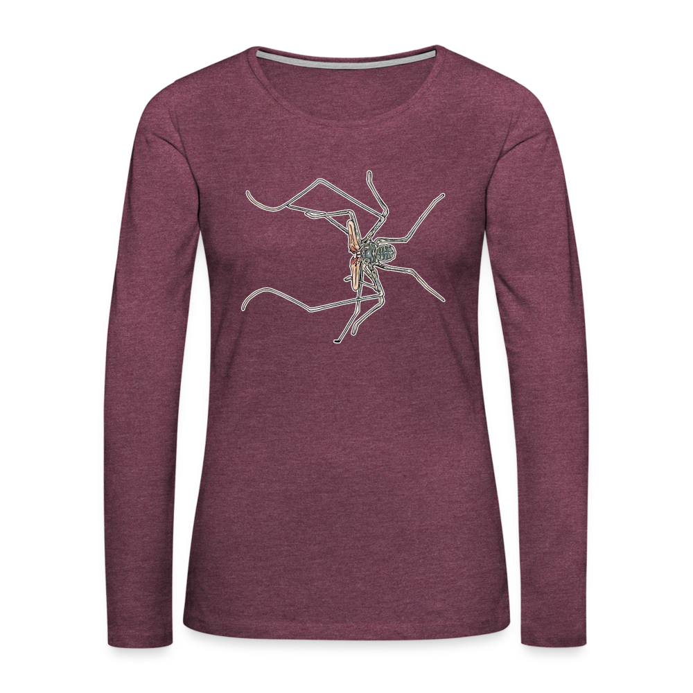 Frauen Longsleeve Euphrynichus bacillifer - Bordeauxrot meliert
