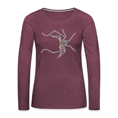 Frauen Longsleeve Euphrynichus bacillifer - Bordeauxrot meliert