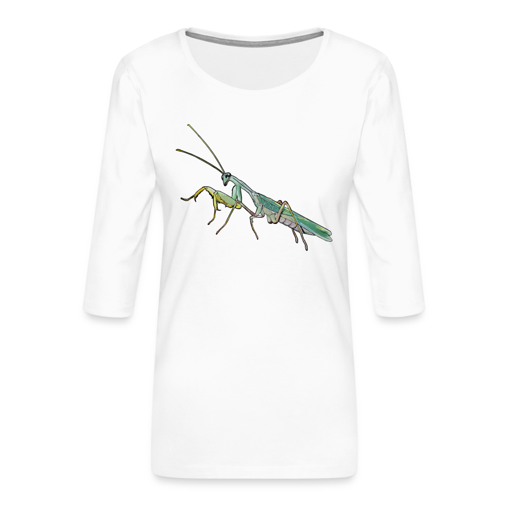 Frauen 3/4-Arm Shirt Sphodromantis lineola male - weiß