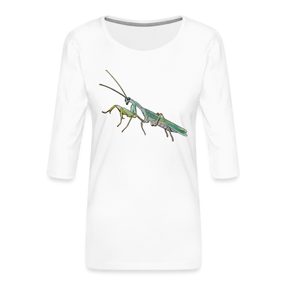 Frauen 3/4-Arm Shirt Sphodromantis lineola male - weiß