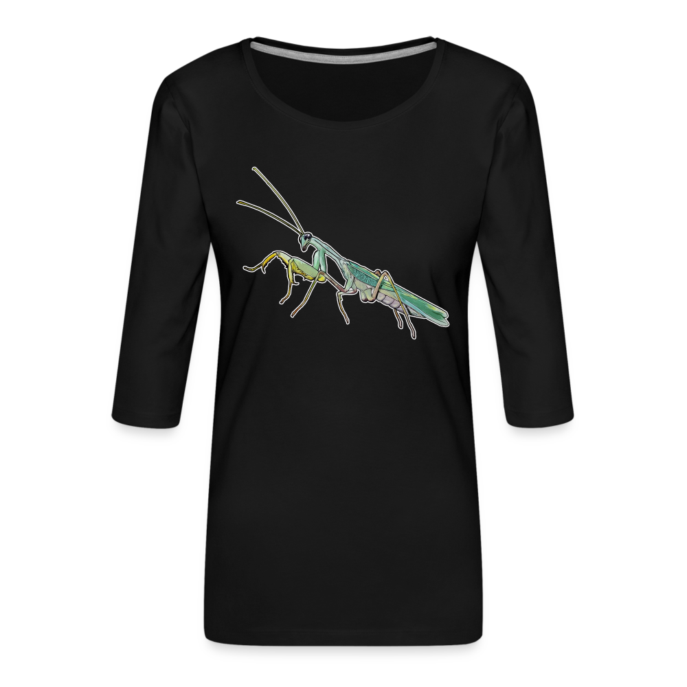 Frauen 3/4-Arm Shirt Sphodromantis lineola male - Schwarz