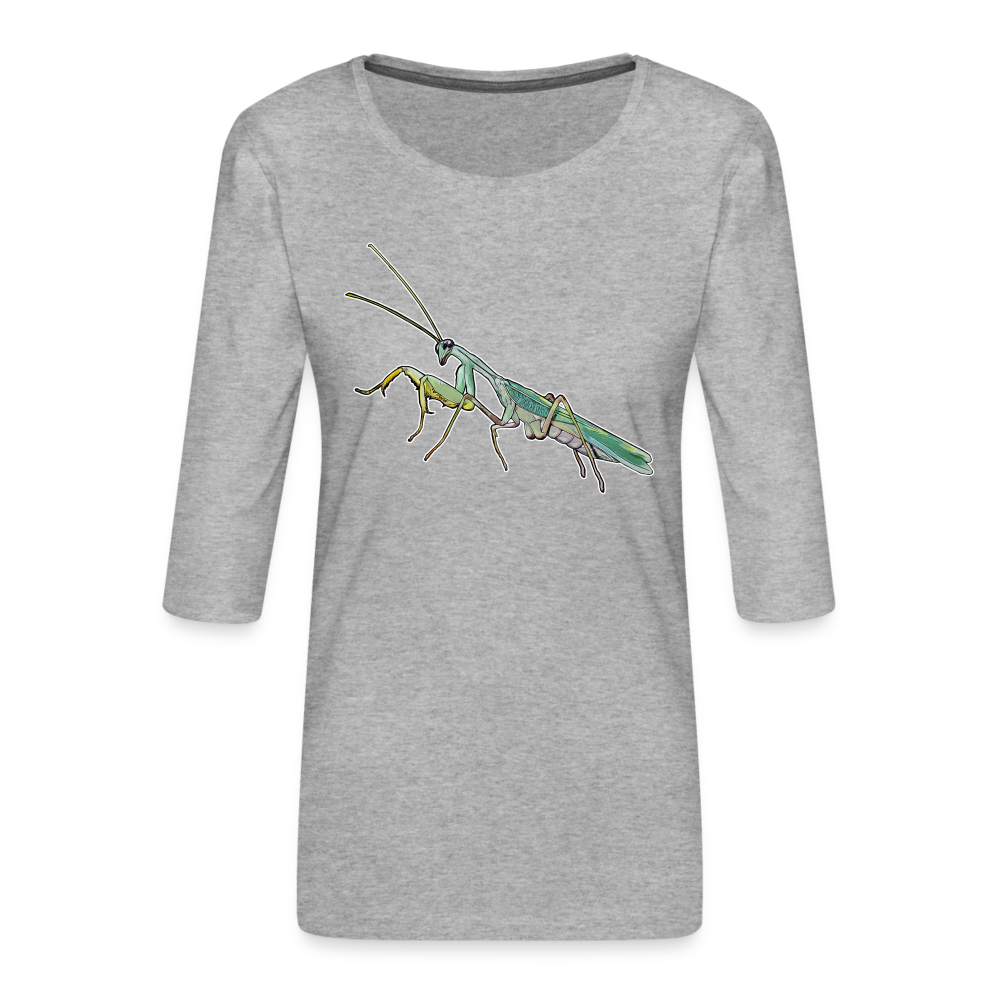 Frauen 3/4-Arm Shirt Sphodromantis lineola male - Grau meliert