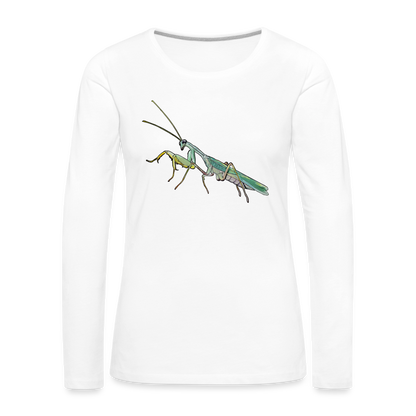 Frauen Longsleeve Sphodromantis lineola male - weiß
