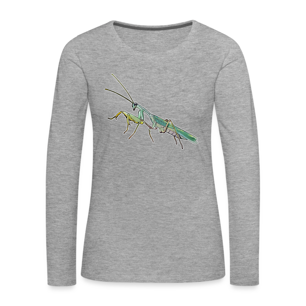 Frauen Longsleeve Sphodromantis lineola male - Grau meliert