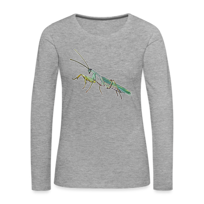 Frauen Longsleeve Sphodromantis lineola male - Grau meliert