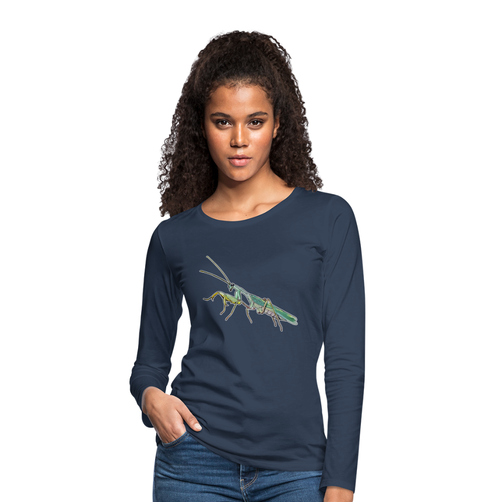 Frauen Longsleeve Sphodromantis lineola male - Navy