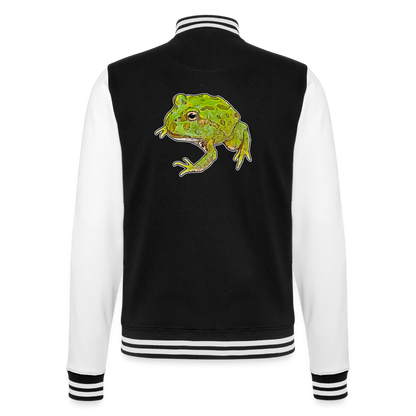 Unisex College-Sweatjacke Ceratophrys cranwelli Peppermint Blue - Schwarz/Weiß