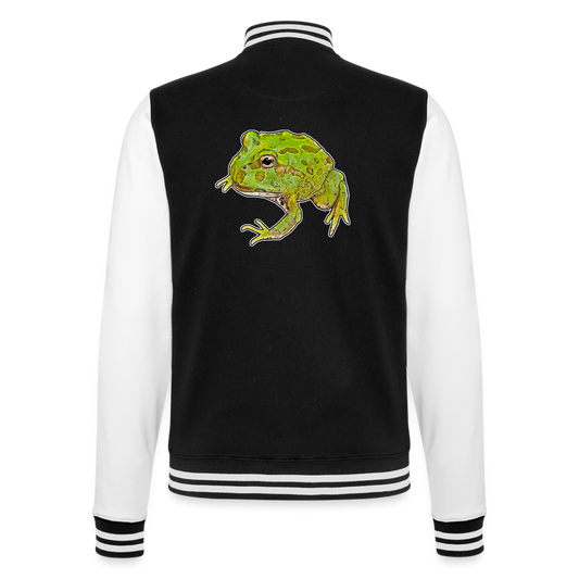 Unisex College-Sweatjacke Ceratophrys cranwelli Peppermint Blue - Schwarz/Weiß