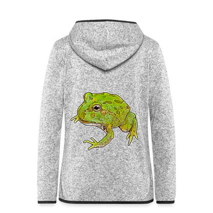 Frauen Kapuzen-Fleecejacke Ceratophrys cranwelli Peppermint Blue - Hellgrau meliert