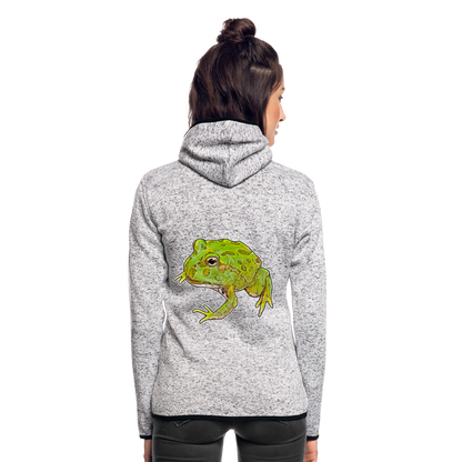 Frauen Kapuzen-Fleecejacke Ceratophrys cranwelli Peppermint Blue - Hellgrau meliert