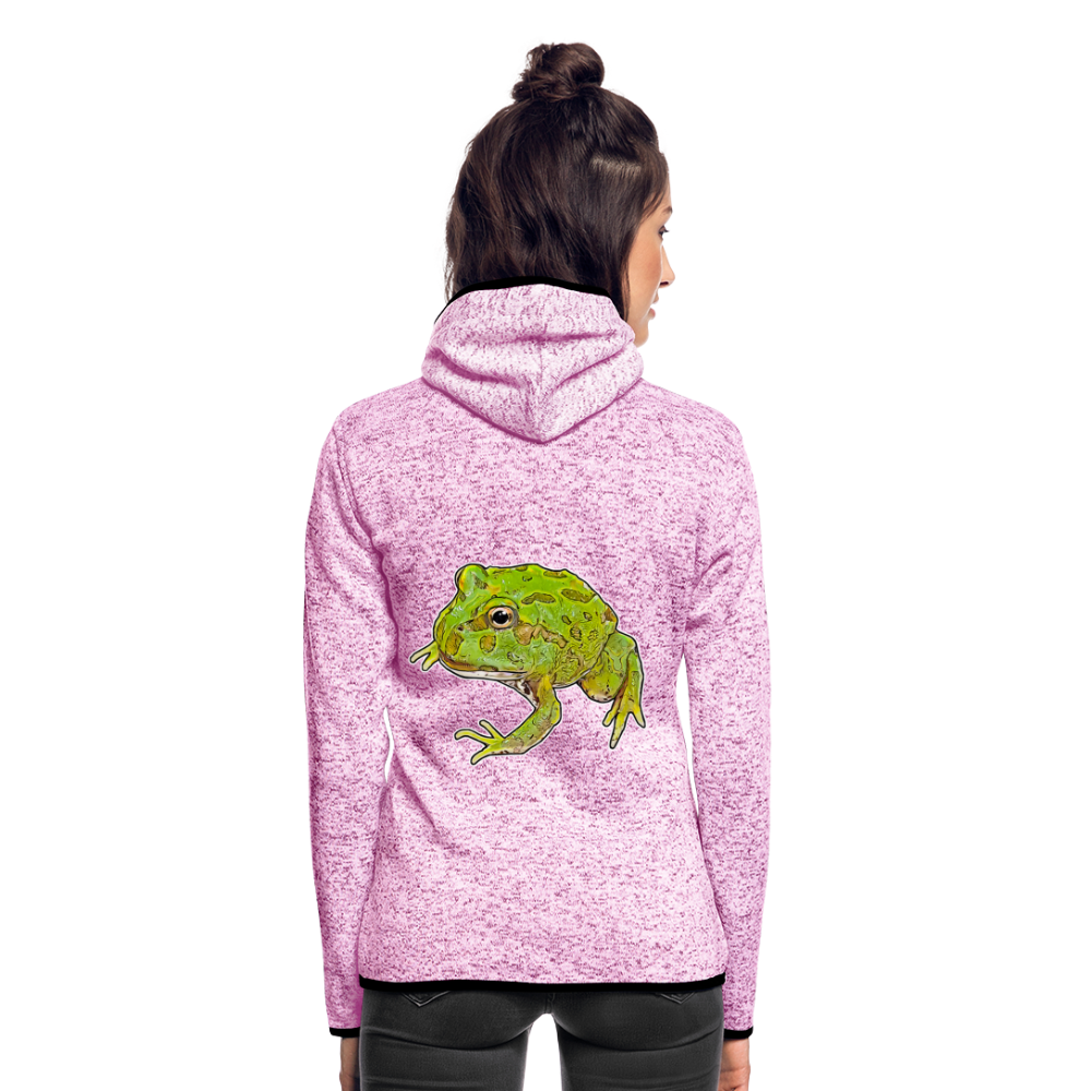 Frauen Kapuzen-Fleecejacke Ceratophrys cranwelli Peppermint Blue - Lila meliert