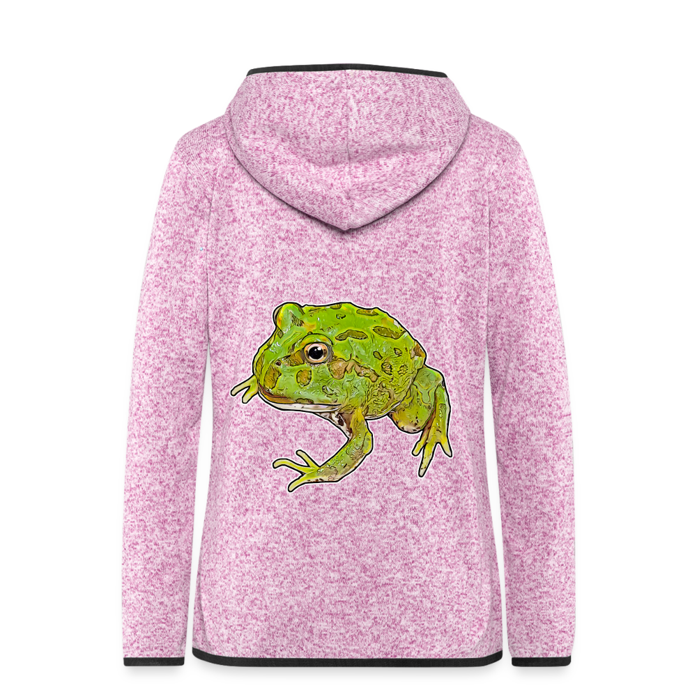 Frauen Kapuzen-Fleecejacke Ceratophrys cranwelli Peppermint Blue - Lila meliert