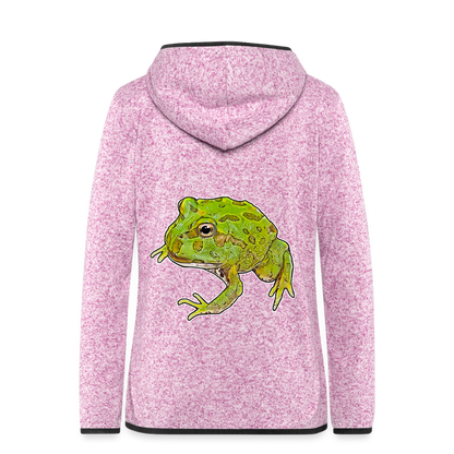 Frauen Kapuzen-Fleecejacke Ceratophrys cranwelli Peppermint Blue - Lila meliert