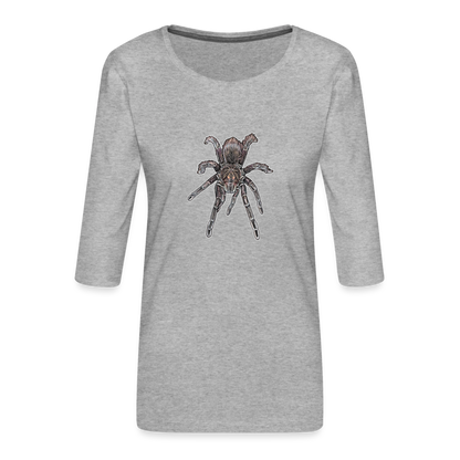 Frauen 3/4-Arm Shirt Pamphobeteus sp Machala juvenile - Grau meliert