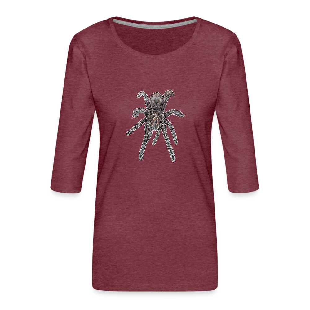 Frauen 3/4-Arm Shirt Pamphobeteus sp Machala juvenile - Bordeauxrot meliert