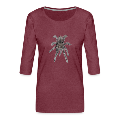 Frauen 3/4-Arm Shirt Pamphobeteus sp Machala juvenile - Bordeauxrot meliert