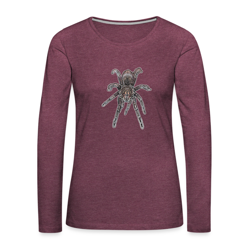 Frauen Longsleeve Pamphobeteus sp Machala juvenile - Bordeauxrot meliert
