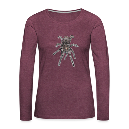 Frauen Longsleeve Pamphobeteus sp Machala juvenile - Bordeauxrot meliert