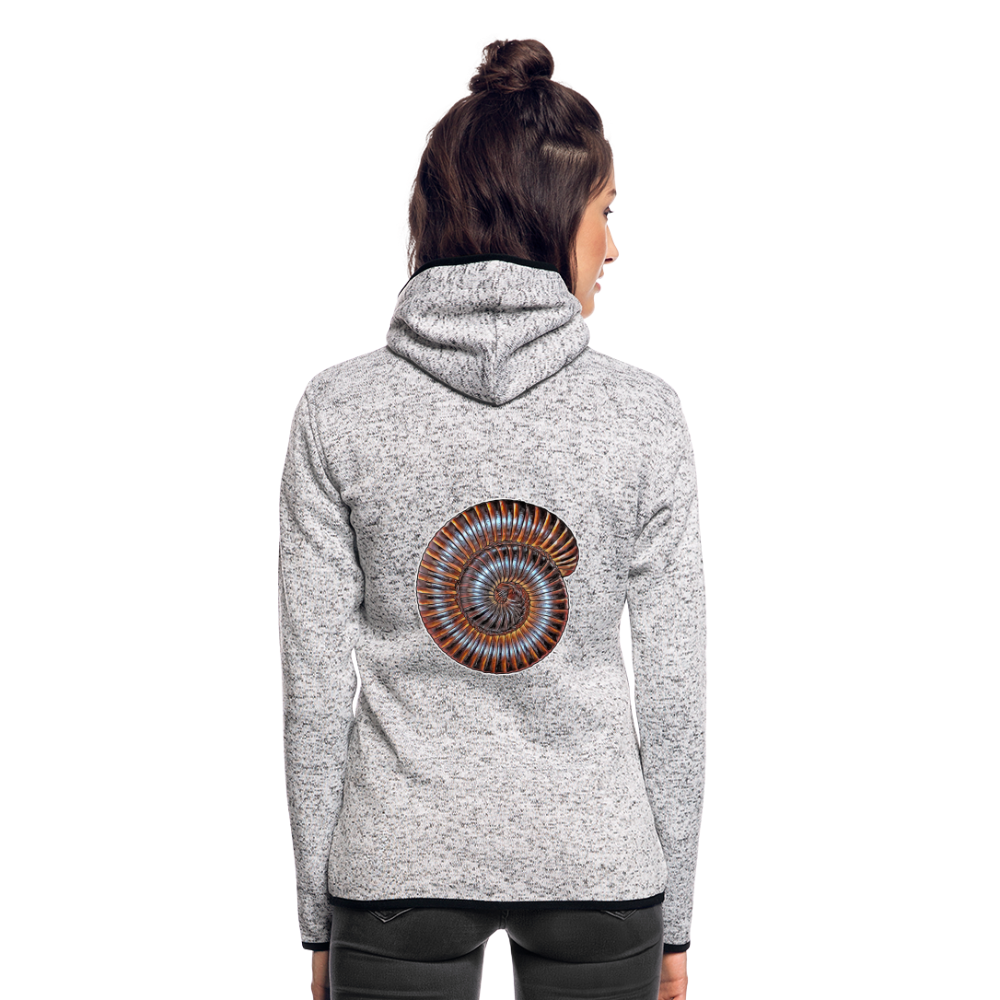 Frauen Kapuzen-Fleecejacke Archispirostreptus gigas - Hellgrau meliert