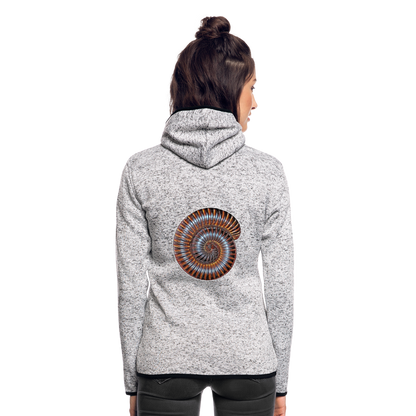 Frauen Kapuzen-Fleecejacke Archispirostreptus gigas - Hellgrau meliert